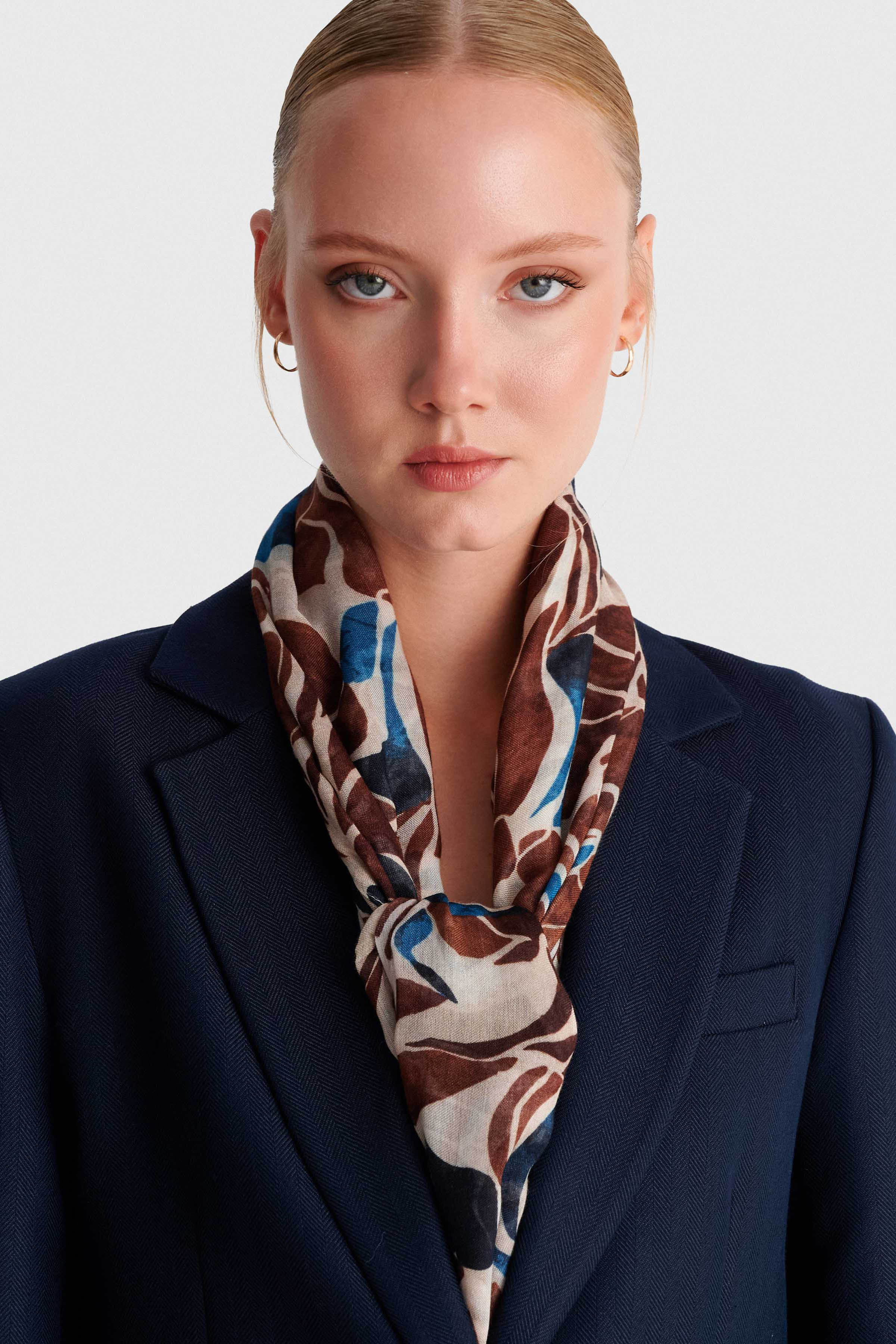 Patterned scarf - Beige