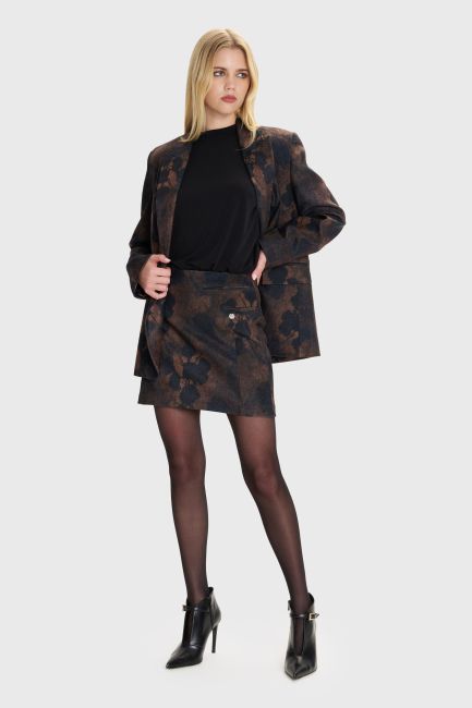 Mini printed skirt - Black