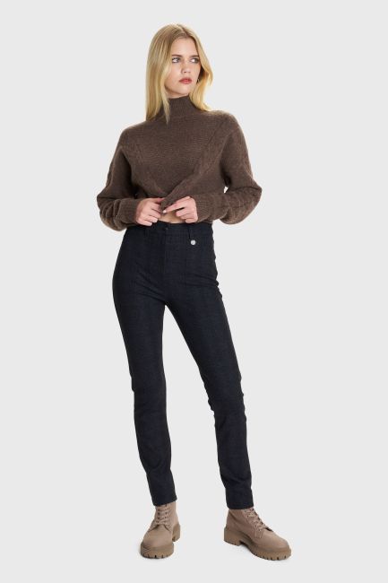 Checkered skinny trousers - Grey