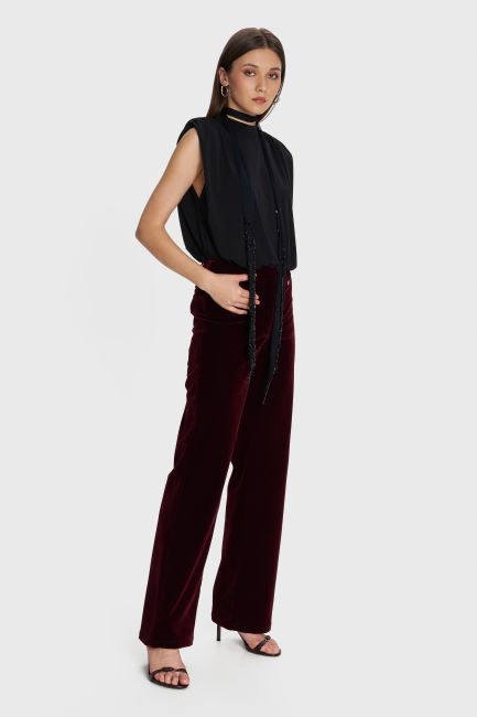 Formal velvet pants - Red