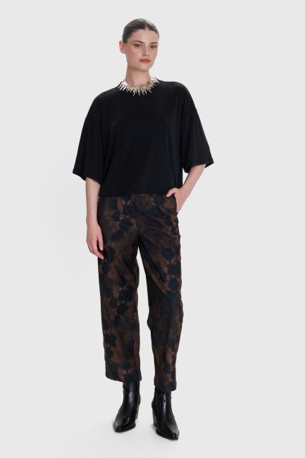 Printed formal pants - Black