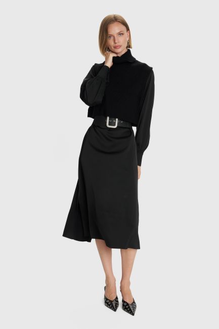 Dress set with knit - Black
