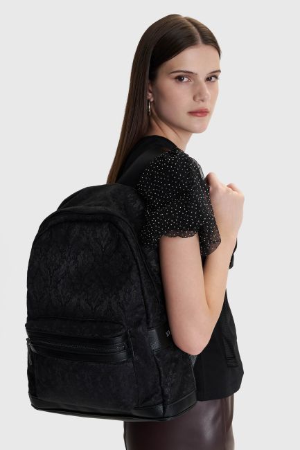Backpackwith embossed design - Black