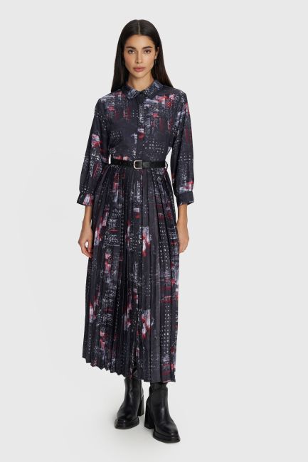 Maxi printed dress - Grey