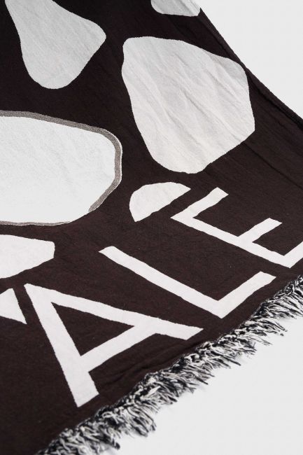 Cotton beach towel with logo - Black