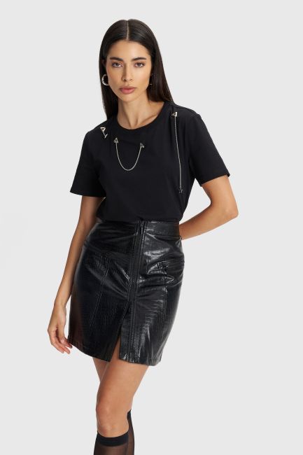 Mini faux leather skirt - Black