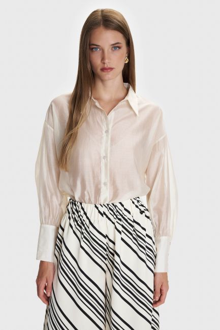 See-through shirt - Beige