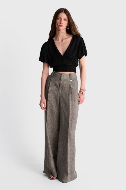 Monochrome cropped top - Black