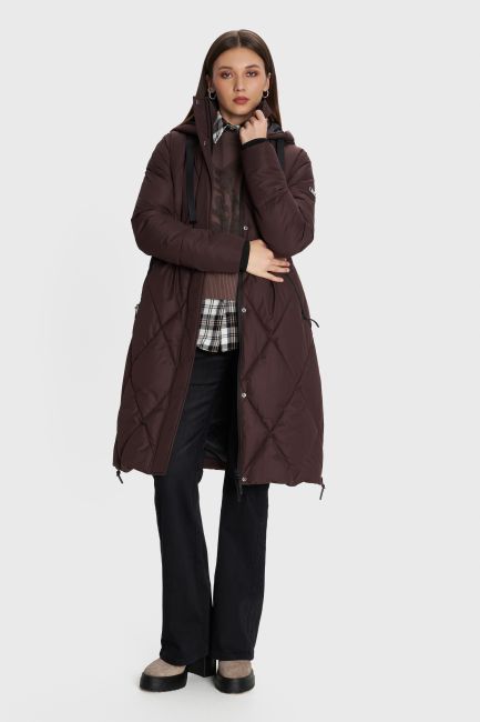 Maxi quilted jacket - Brown