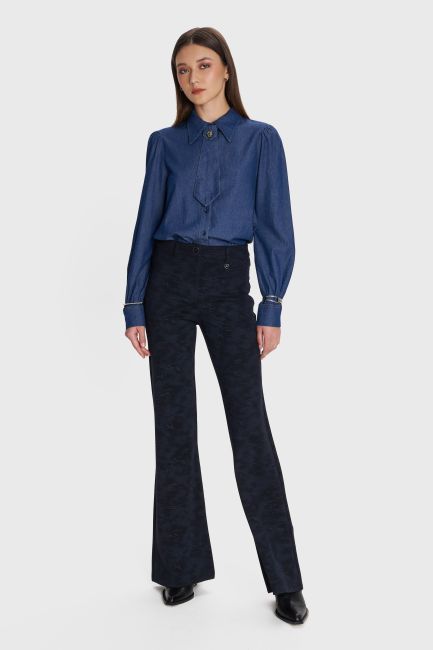 Two-tone flare trousers - Blue