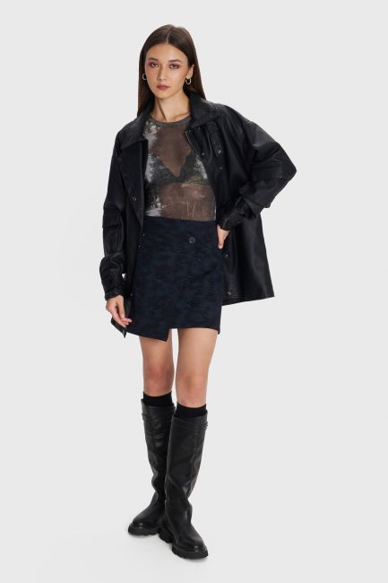 Two-tone mini skirt - Blue