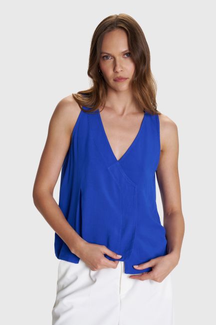 V neck top - Blue