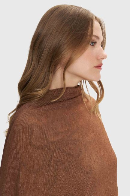 Scarf with shiny detais - Brown