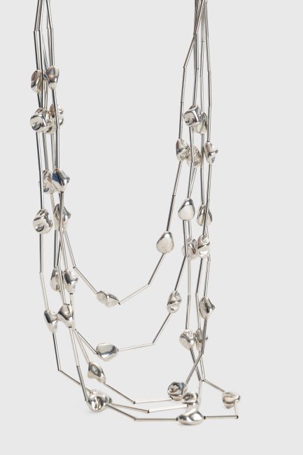 Necklace with metallic elements - Metallic