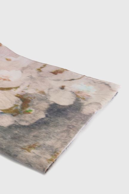 Scarf with abstract floral - Beige
