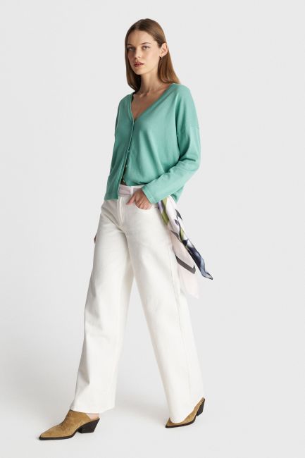 Cotton buttoned cardigan - Green