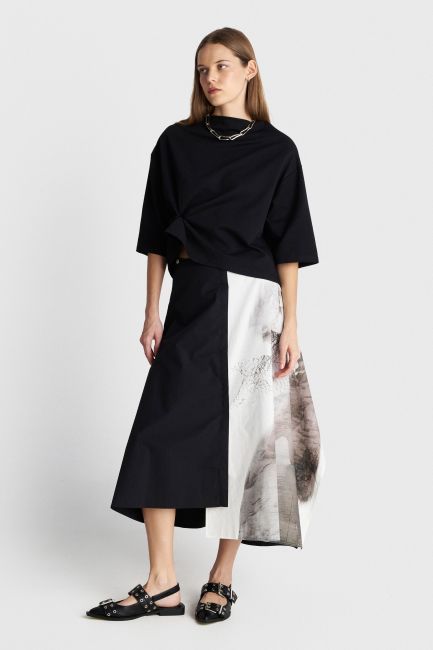 Batwing-sleeve  blouse - Black