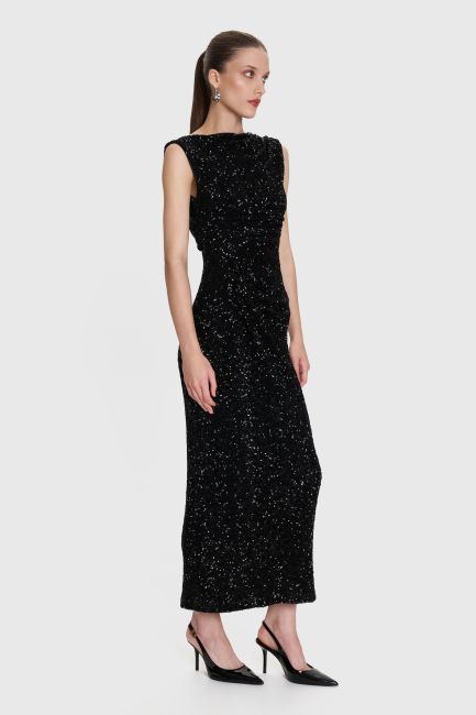 Maxi sequin dress - Black