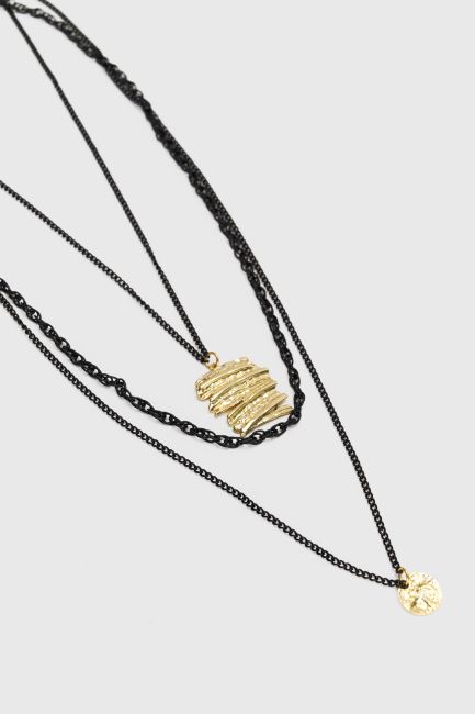 Necklace with elements - Black