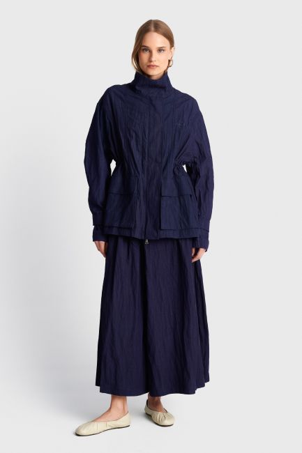 Elastic waist jacket  - Blue