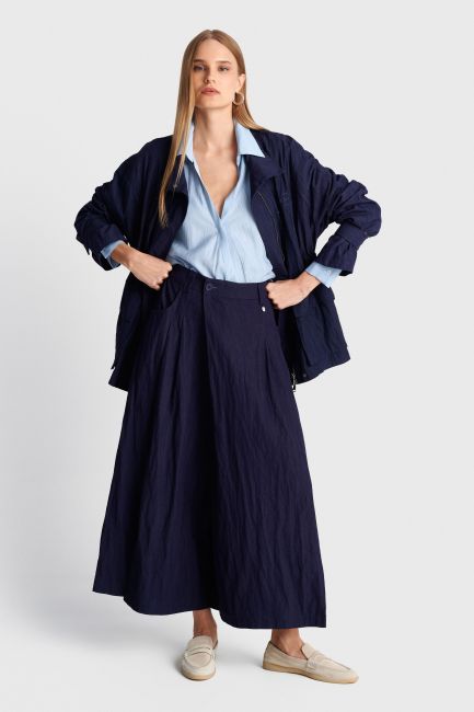 Envelope style zip culottes - Blue