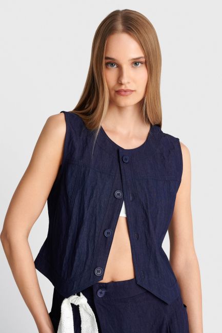 Vest featuring seam details - Blue