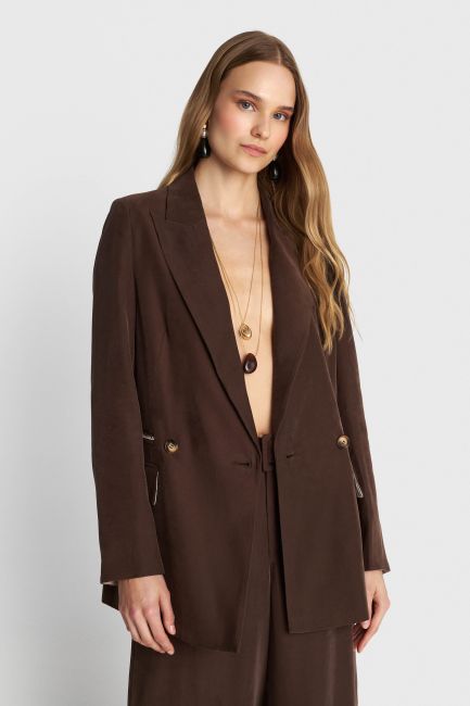 Double-breasted blazer - Brown