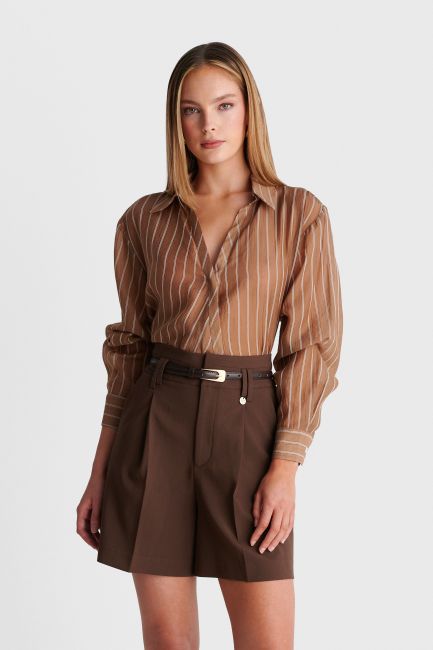 Striped tunic - Brown