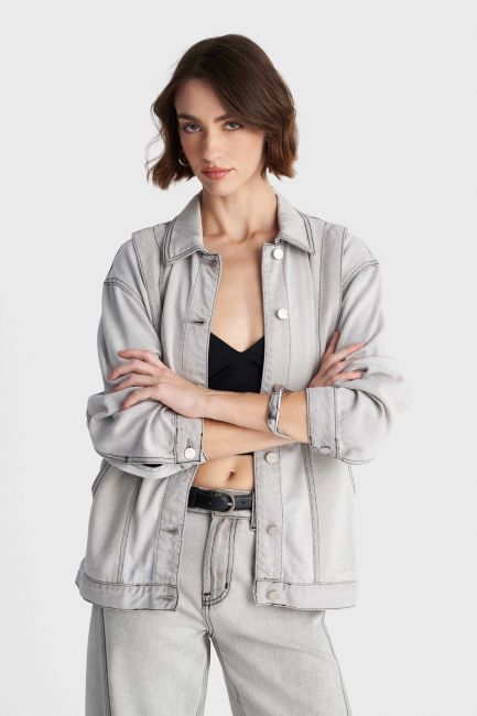 Vintage look denim jacket - Grey