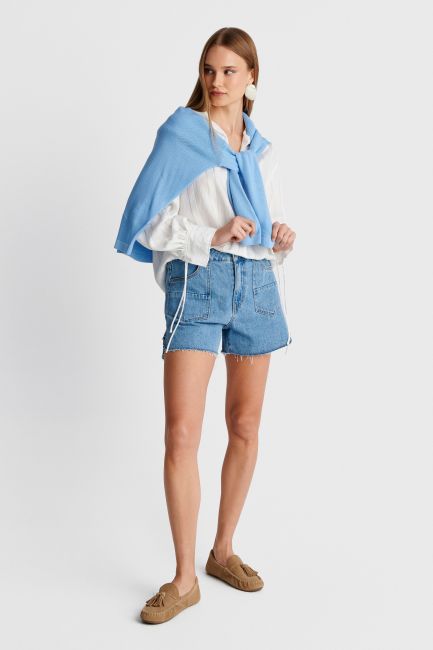 Denim shorts with design detail pockets - Jeans