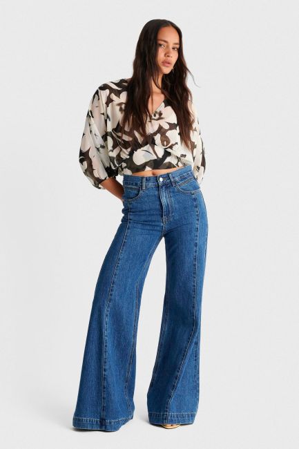 Floral top with tie back - Multicolor