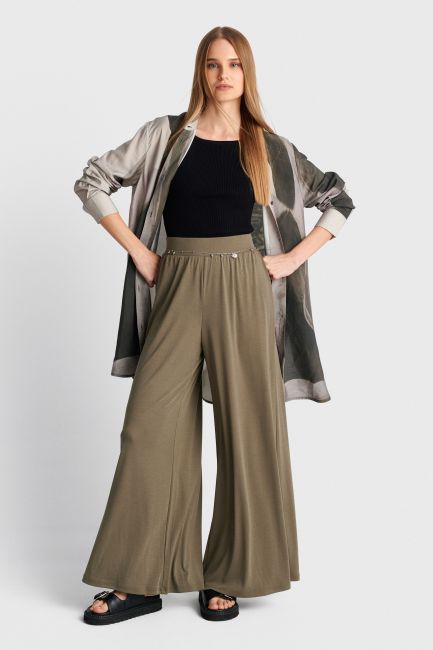 Fitted stretch trousers - Green