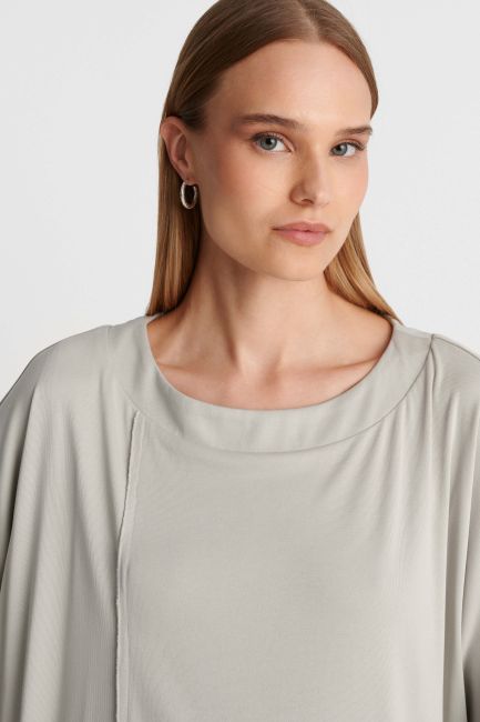 Asymmetrical short sleeve blouse - White