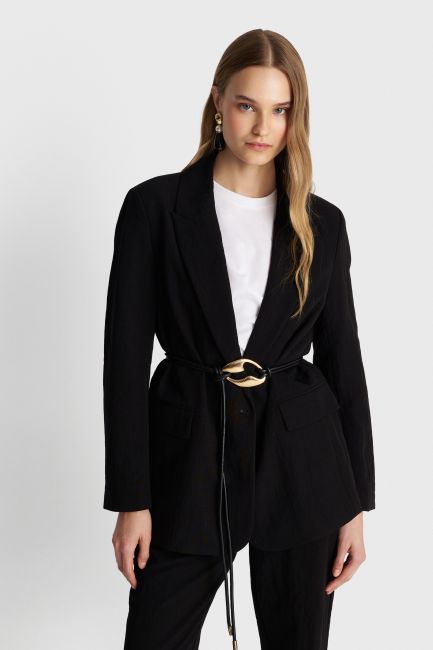 Straight-fit blazer - Black