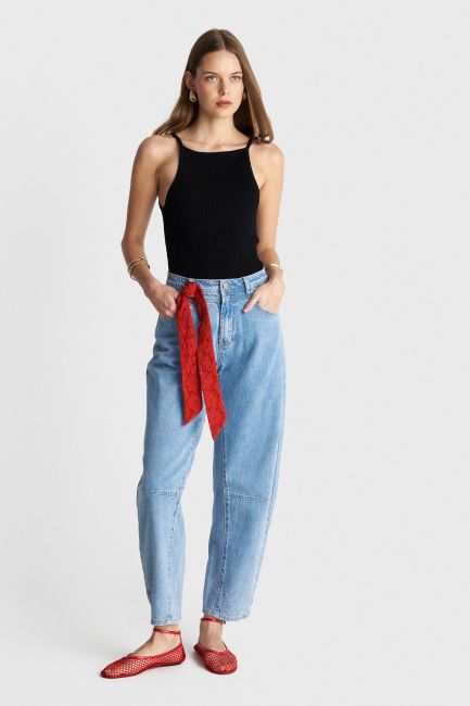 Knitted sleeveless blouse - Black