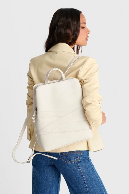 Leather look backpack - Beige