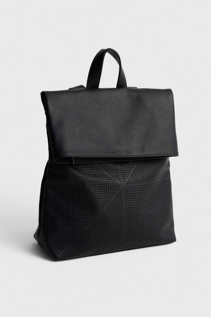 Leather look backpack - Black
