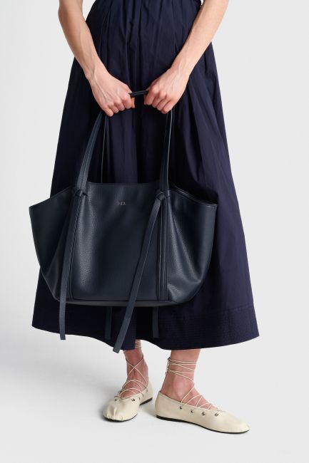 Shoulder bag with leather effect - Blue