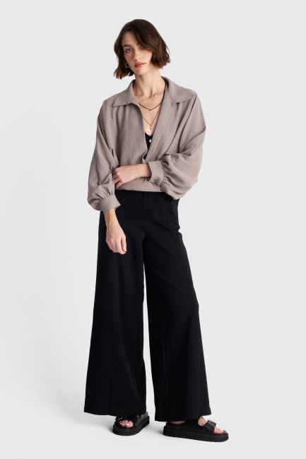 Textured wrap bolero - Grey