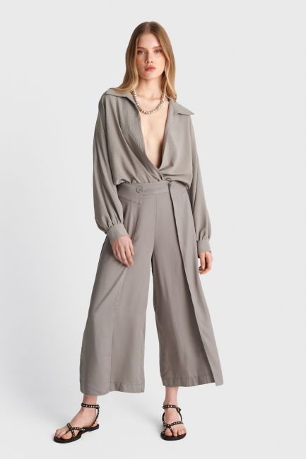 Envelope style zip culottes - Grey