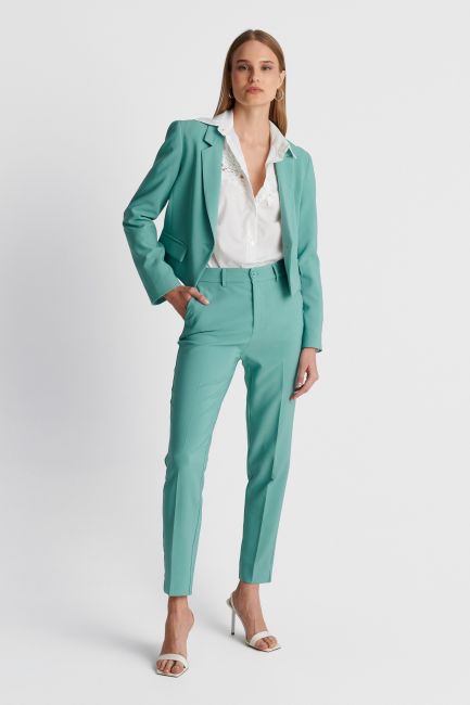 Pleated formal trousers - Green