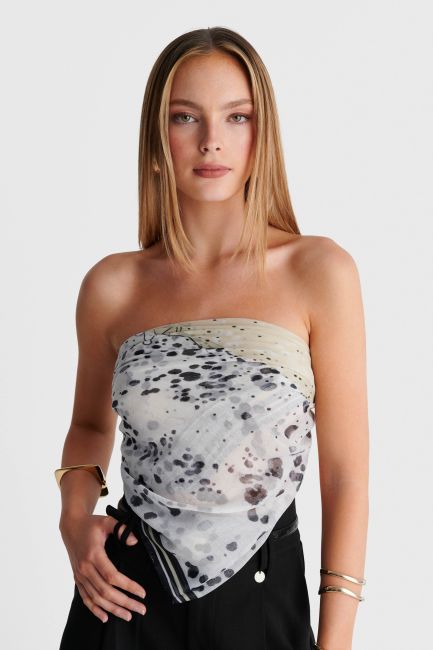 Printed scarf - Beige