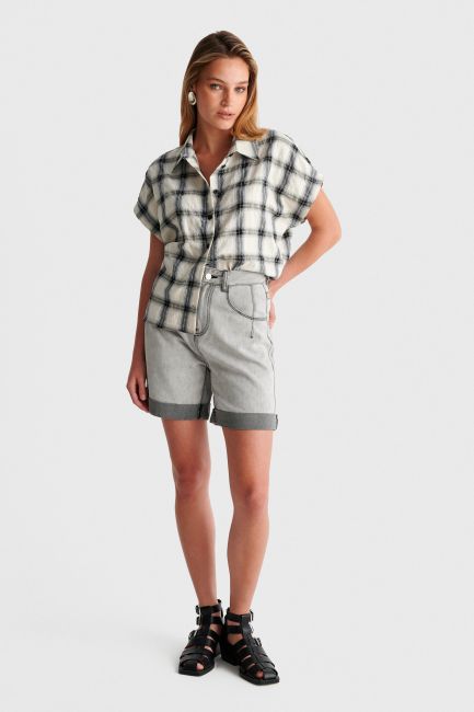 Checkered short-sleeve shirt - Multicolor