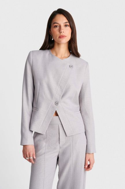 Asymmetric button up blazer - Grey