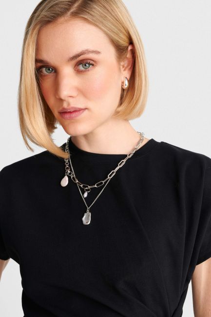 Metal chain necklace - Metallic