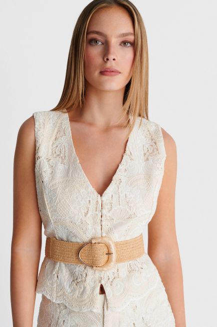 Straw belt - Beige