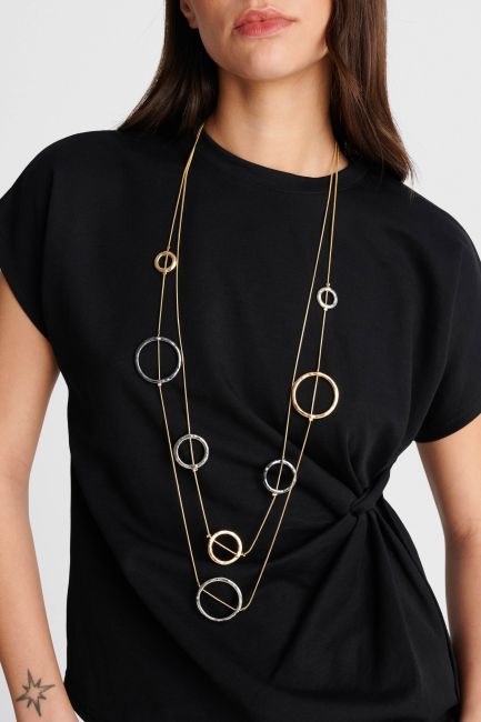 Statement necklace with hoops - Gold