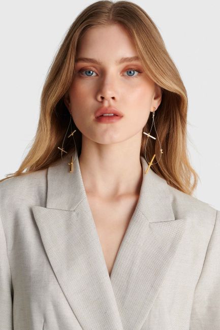 Geometric design earrings - Metallic
