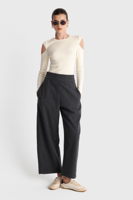 Wide-leg sweatpants - Grey