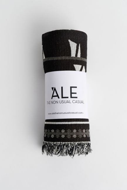 Printed beach towel - Black